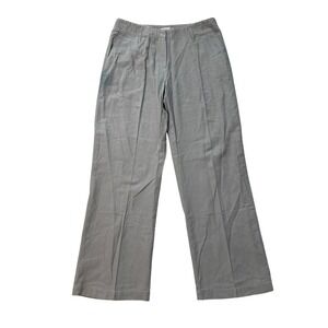 Pendleton Linen Blend Wide Leg Pants Trousers Gray Career Casual Women's Size 10